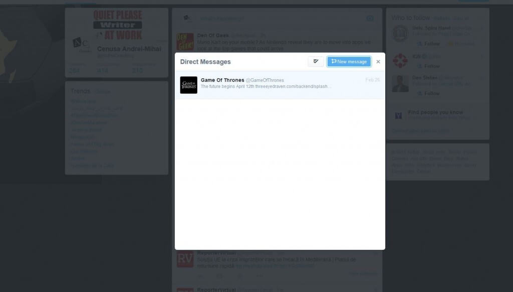 Twitter si mesajele directe