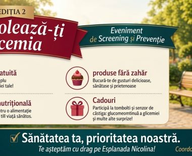 „Controlează-ți Glicemia” – Ediția a II-a! Ieșenii sunt așteptați pe Esplanada Nicolina pentru testări gratuite și sfaturi de sănătate